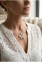 Butterfly Figured Natural Stone Steel Chain Necklace - 3