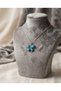 Butterfly Figured Natural Stone Steel Chain Necklace - 4