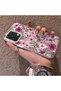 Oppo A6 Pro 4G/5G Compatible Claret Red Pink Flower Pattern Phone Case Shockproof - 2