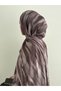 Retro Wave Pattern Muslin Shawl - Light Mink - 2