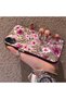 iPhone Xr Compatible Burgundy Pink Flower Pattern Phone Case Shockproof - 2