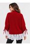 Asez Boutique Women's Half Turtleneck Lace Detailed Lace-Up Sleeve Knitwear Sweater - 2