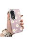 Vivo V50 Compatible Women's Pink Striped Daisy Phone Case Shockproof