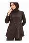 Chain Detailed Vertical Striped Tunic Trouser Set - 5