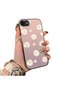 Pink Striped Daisy Phone Case for iPhone 7/8/Se 2020 2022 Compatible with Women, Shock-Proof