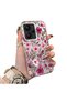 Redmi Note 13 Pro Plus+ 5g Compatible Burgundy Pink Floral Pattern Phone Case Shockproof