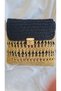 Hand-Knitted Square Straw Shoulder Bag with Paper Cord - 3