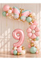 Party 9 Year Old Butterfly and Daisy Themed Birthday Balloon Set, 35 Piece Party Decoration Set with Pink Number Foil Balloons