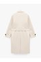 Belted Epaulettes, Buttoned Pockets, Long Sleeves, Double Breasted Cashmere Coat - 2