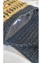Hand-Knitted Square Straw Shoulder Bag with Paper Cord - 5