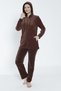 Women's Plus Size Cotton Hooded Velvet Tracksuit Set / Tile 2291 - 4