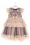 Lace Roba, Tulle Ruffle Sleeves, Detachable Bow Brooch, Crown Accessory Girls' Evening Dress - 6