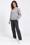 Women's Stone Color Crew Neck Sweatshirt Regular Winter 3 Yarn Soft Puff Fabric - 4