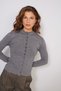 Basic Button Detail Tricot Cardigan Anthracite - 2