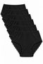 Women's 6-Pack Black Bato Panties, High Waist Ribbed Lace Detailed Cotton Bato Panties