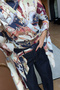 Double-Breasted Self-Tie Patterned Blouse - 2