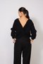 Back Knot Detail Sweater with Boat Neckline Black - 4