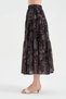 Women's Ethnic Patterned Long Skirt with Elastic Waist and Lined Design - 2