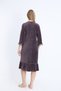 Women's Cotton Velvet Zipper Pocket Lace Long Sleeve Dress / Purple-Brown 3992 - 7