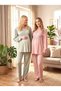 New Season Green Shawl Collar Winter Breastfeeding Compatible Special Design Long Sleeve Maternity Pajama Set 3-Piece Set - 8