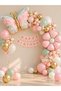 Party 42 Piece Butterfly Daisy Themed Birthday Balloon Set |   Pink Gold Mint Green Balloon Chain and Happy Birthday Banner
