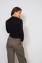 Basic Button Detail Tricot Cardigan Black - 4