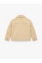 Loose Cut, Flap Pockets, Long Sleeves, Zippered Fur Collar, Cashmere Jacket - 2