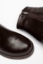 Dina Women's Brown Shiny Leather Zippered Boots - 4