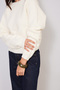 Back Knot Detail Brief Collar Tricot Sweater Ecru - 3
