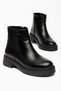 Dina Women's Black Shiny Leather Zippered Boots - 3