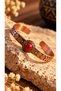 Adjustable Vintage Women's Copper Bracelet with Agate Stone - 4