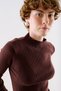 Fishneck Tricot Blazer Dark Brown - 4