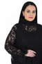 Plus Size Women's Black 52-54 Size Athlete Floral Lace Ruffle Collar Special Occasion Blouse - 8