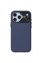 A18 iPhone 18 Pro Compatible Vegan Leather Camera Protected Case Dark Blue