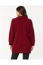 Women's Angora Textured Long Cardigan with Buttoned Pockets - 2