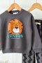 Boy's 3 Thread Cotton Anthracite Animal Print Top and Bottom Set - 3