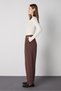 Women's Brown Premium Pleated Relaxed Fit Trousers 32055 - 2