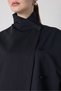 Women's Black Premium Oversize Side Button Detailed Lined Trench Coat 32070 - 5