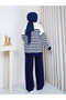 Women's Shawl Detailed Buckle Tricot Tunic Set - 7