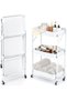 3 Tiers Foldable Storage Trolley Cart Kitchen utility carts Foldable Rolling Carts Trolley with Lock