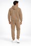 Men's Brown 3 Thread Hooded Side Cut Pocket Elastic Cuffed Sweatpants Set Winter Soft Fabric - 5