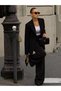 Single Button Black Jacket Suit - 3