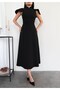 Dominant collar shoulder cape dress - 3