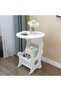European Style White Round Side Table for Living Room - 7