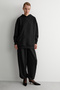 Volire Women's Hooded Sweatshirt with Pockets and Elastic Cuffs Pants Black Top and Bottom Set - 2