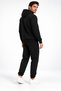 Men's Black 3 Thread Hooded Sweatpants Set with Side Cut Pockets and Elastic Cuffs Winter Soft Fabric - 6