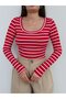 Ribbed U-Neck Blouse - 3
