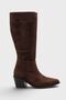 Women's Almelo Short Heeled Zippered Pull-On Cowboy Boots - Brown-Suede - 4