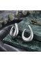 Silver Color Bombeli Drop Hoop Steel Earrings