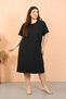 Fashion Line Women Plus Size Combed Cotton Short Sleeve Black Nightgown 12502 - 5